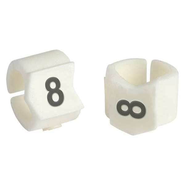 Clip Sleeve Wire Mrkrs, 8, Blk/Wht, PK50