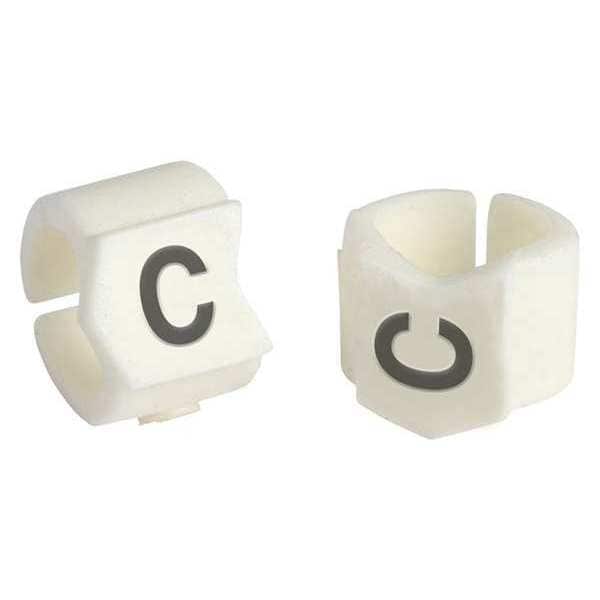 Clip Sleeve Wire Mrkrs, C, Blk/Wht, PK50