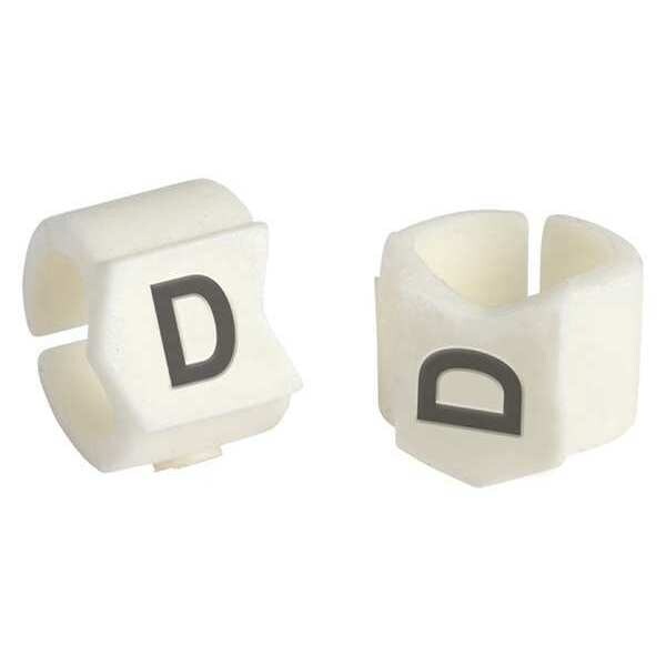 Clip Sleeve Wire Mrkrs, D, Blk/Wht, PK50