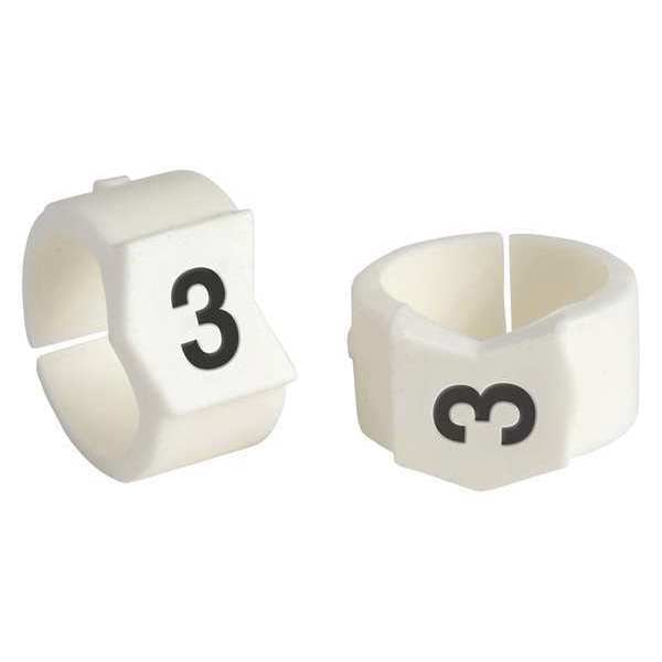 Clip Sleeve Wire Mrkrs, 3, Blk/Wht, PK50, SCN45-3