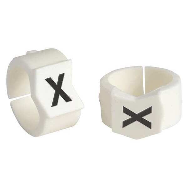 Clip Sleeve Wire Mrkrs, X, Blk/Wht, PK50