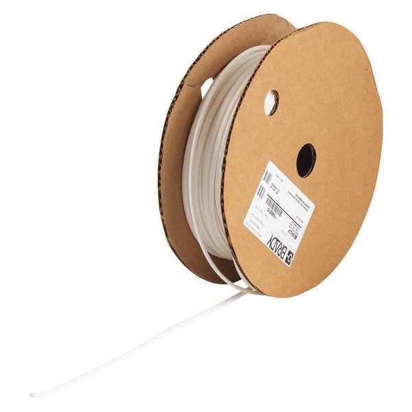 Heat Shrink Tube, 0.093 in, White, 100 ft