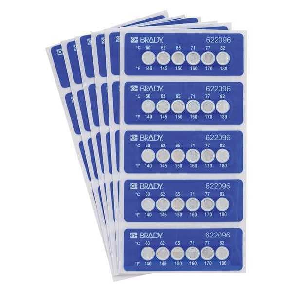 2.205" x 0.787" Temperature-Indicating Labels, Pk30