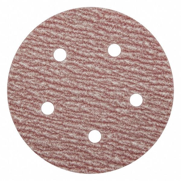 Hook-and-Loop Sanding Disc, 5" Dia, 5 Hole, Aluminum Oxide, 150 Grit, Coated Type, B0912DO