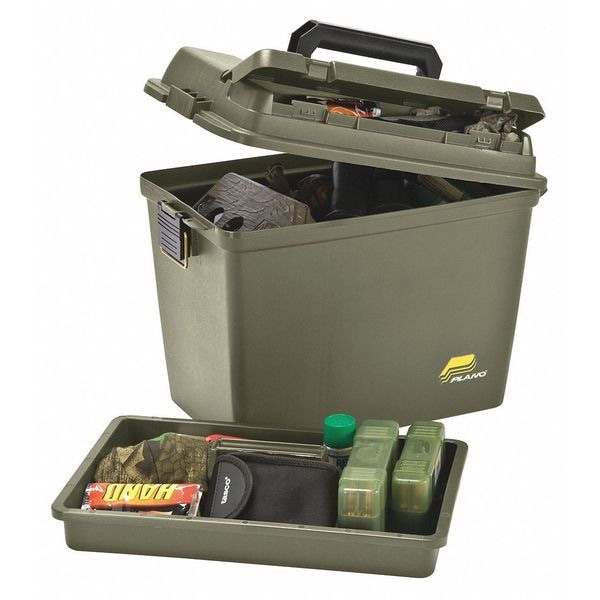 Portable Tool Box, Plastic, Green, 17 in W x 10 in D x 13 in H