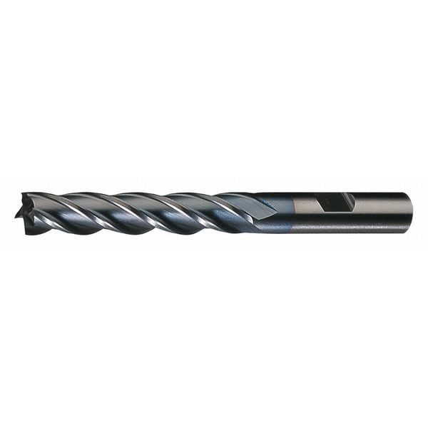 4-Flute HSS Center Cutting Square Single End MIll Cleveland HG-4C-TC TiCN 1-1/8x1x2x4-1/2