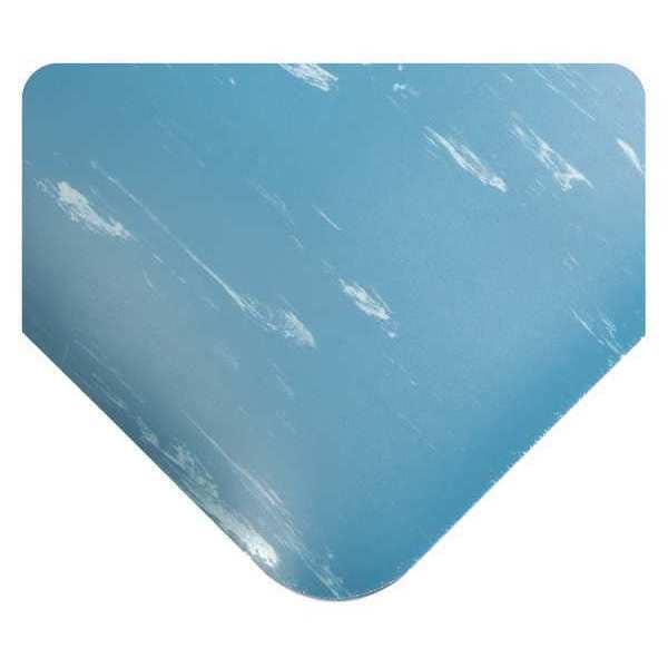 Antifatigue Mat, 11 ft. L x 2 ft. W, 1/2" Thickness, Marble, Blue