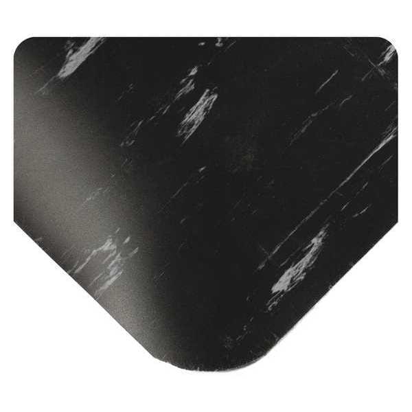 Antifatigue Mat, 11 ft. L x 2 ft. W, 1/2" Thickness, Marble, Black/White
