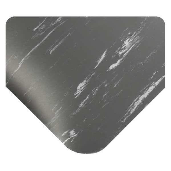 Antifatigue Mat, 10 ft. L x 3 ft. W, 1/2" Thickness, Marble, Charcoal