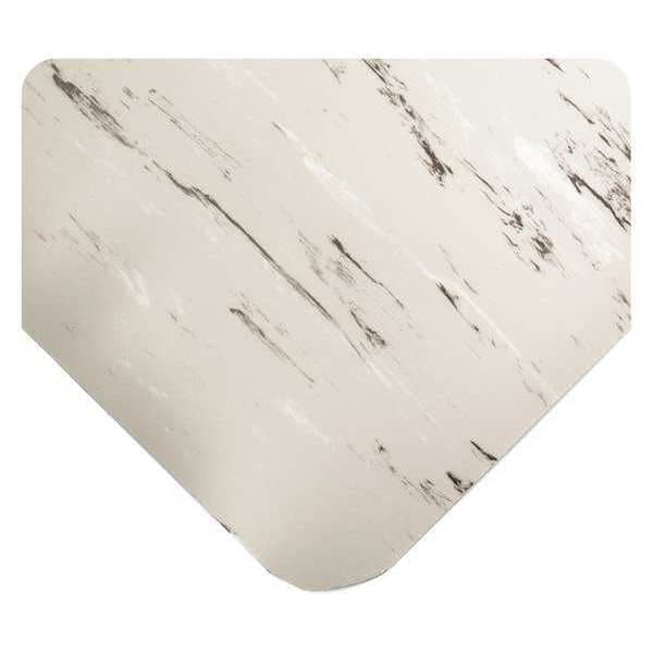 Antifatigue Mat, 10 ft. L x 2 ft. W, 1/2" Thickness, Marble, Gray