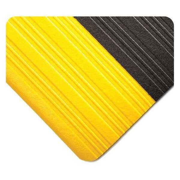 Antifatigue Mat, 10 ft. L x 3 ft. W, 3/8" Thickness, Ribbed, Black