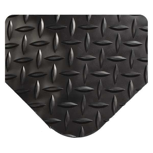 Antifatigue Mat, 10 ft. L x 5 ft. W, 9/16" Thickness, Diamond Plate, Black