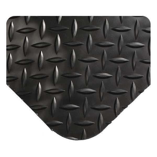 Antifatigue Mat, 10 ft. L x 5 ft. W, 15/16" Thickness, Diamond Plate, Black