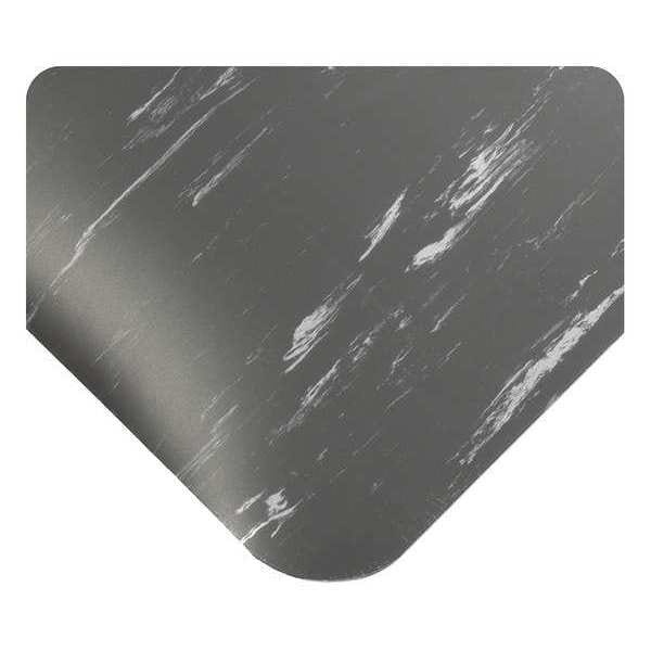Antifatigue Mat, 10 ft. L x 2 ft. W, 1/2" Thickness, Marble, Charcoal
