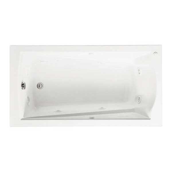 Deep Soak Whirlpool Bathtub, Lh, White