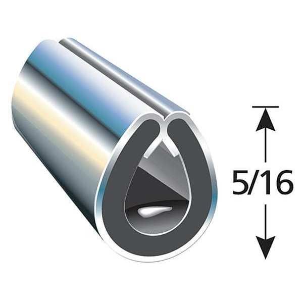 Black Vinyl Edge Guard 25 ft L, 5/16 in H