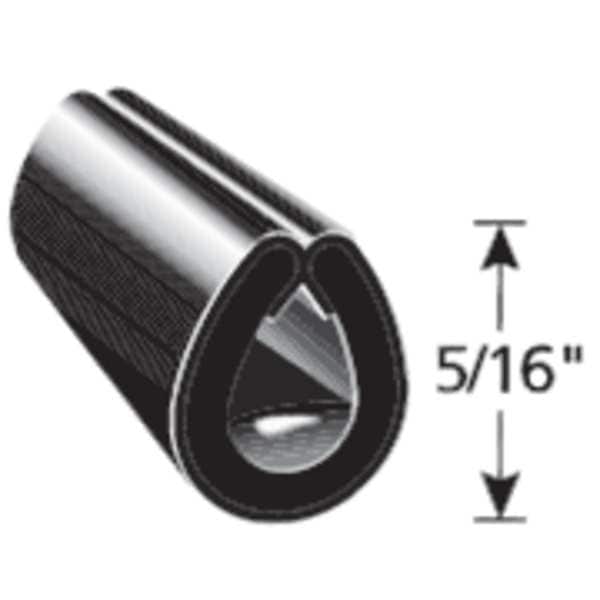 Black Vinyl Edge Guard 250 ft L, 5/16 in H
