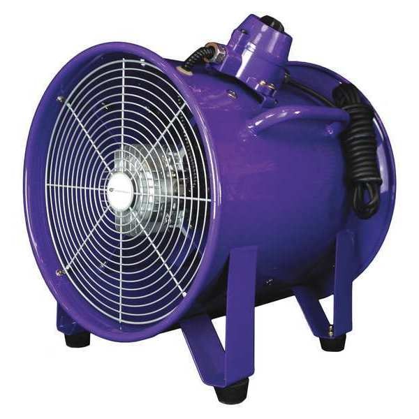 Tube Axial Fan, 0.67 HP, 3355 cfm, Tube, 220V, 1 Phase, 16" W.