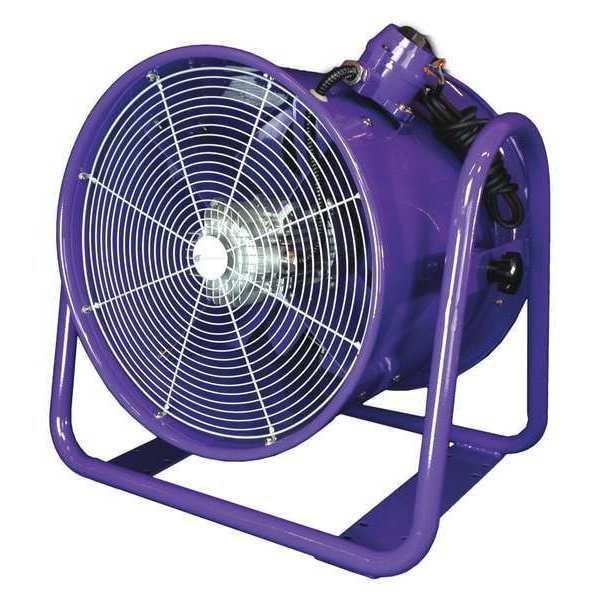 Tube Axial Fan, 3 HP, 9182 cfm, Tube, 110-120V/220-240V, 1 Phase, 24" W.