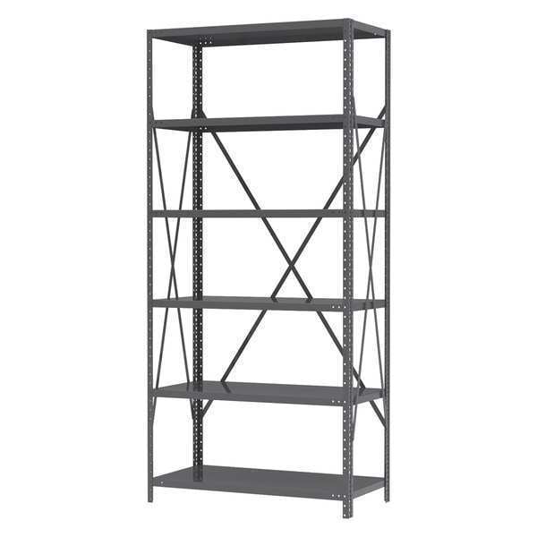 Steel Bin Shelving Kit, 11 Shelves, Gray/Yellow