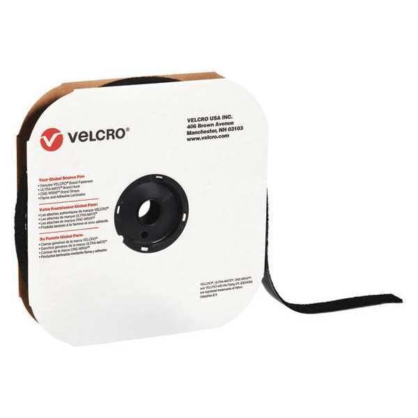 Tape, Strips, Hook, 1-1/2"x75ft., Blk, 75', 1-1/2" W, Black