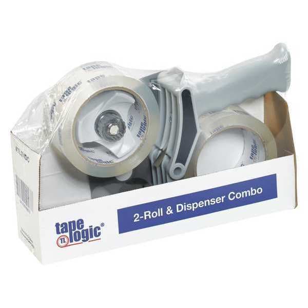 Tape Logic 2-Roll Dispenser Combo, 2.6 Mil, 2" x 55 yds., Clear, 1/Each