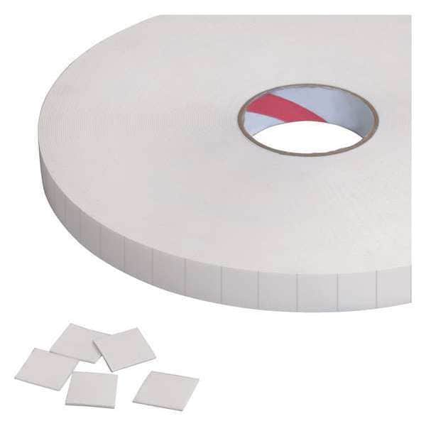 Tape Logic Removable Double-Sided Foam Squares, 1/16", 1" x 1", White, 324/Roll