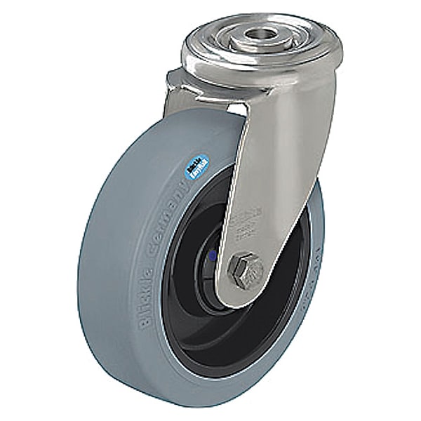 Kingpin Swivel Cstr, Rubr, 5 in, 330 lb, Gry