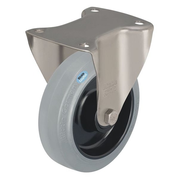 Rgd Plate Caster, Rubber, 3-1/8 in., 330 lb