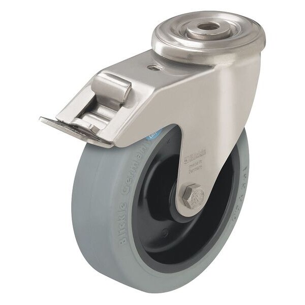 Kingpin Swivel Caster, Rubber, 3-1/8 in, 308 lb, Gry