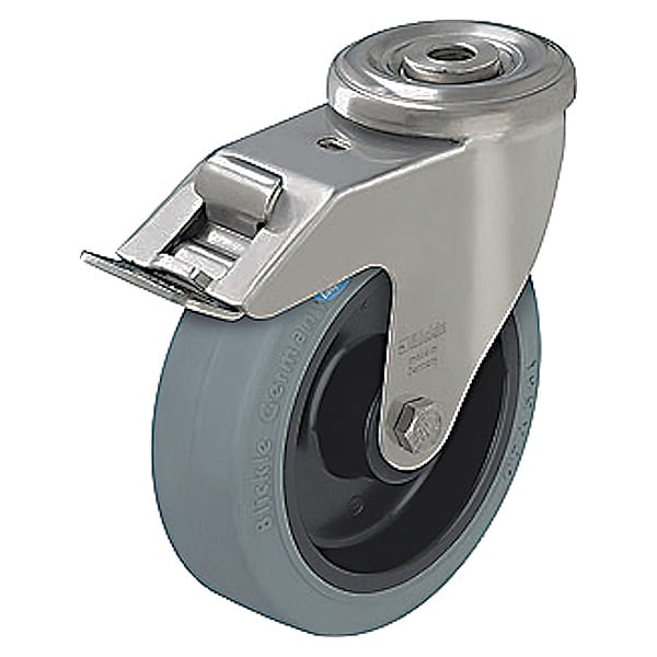 Kingpin Swivl Castr, Rubr, 4 in, 330 lb, Gry