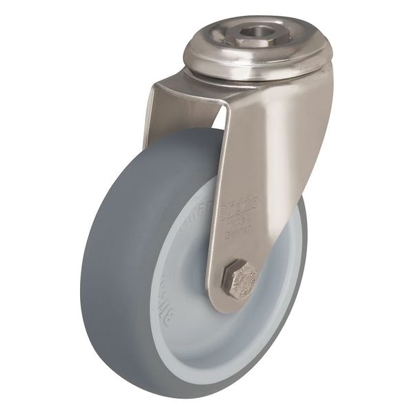 Kingpin Swivel Caster, Therm Rubber, 5 in., 265 lb.