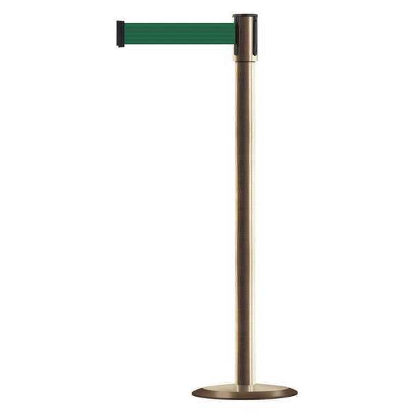Barrier Post with Belt, Satin Chrome, 13 ft Length, 38 in Post Height, No Legend, Universal