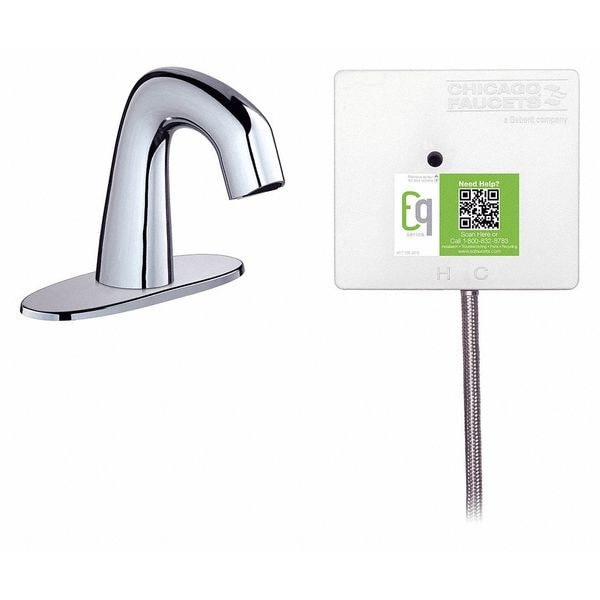 Sensor 4" Mount, 3 Hole Mid Arc Bathroom Faucet, Polished chrome