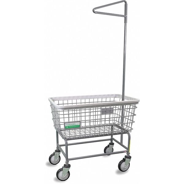 Antimicrobial Wire Utility Cart with Single Pole Rack, 4.5 Bushel