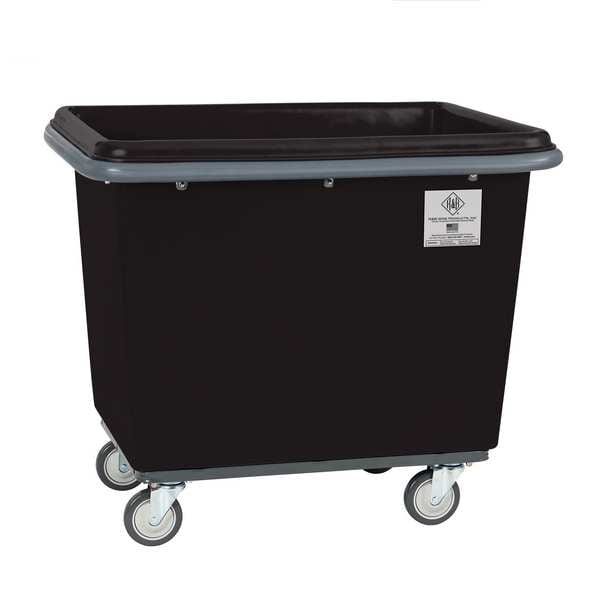 Poly Cube Truck with Air Cushion Bumper and Steel Base, 20 Bushel, Black
