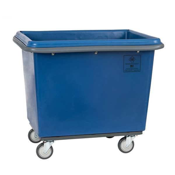 Poly Cube Truck with Air Cushion Bumper and Steel Base, 18 Bushel, Blue