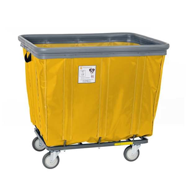 Vinyl Basket Truck with Air Cushion Bumper and Steel Base, 12 Bushel, Yellow