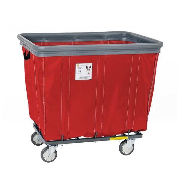 Vinyl Basket Truck with Air Cushion Bumper and Steel Base, 20 Bushel, Red