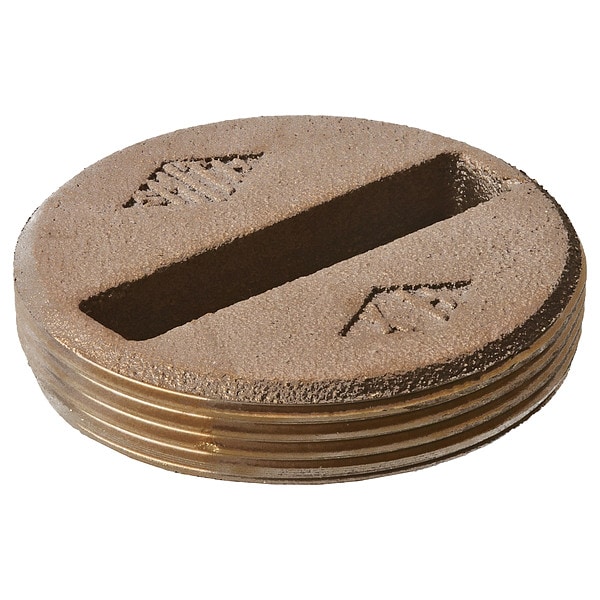 Round Floor Cleanout, Cast Bronze Plug, 3"