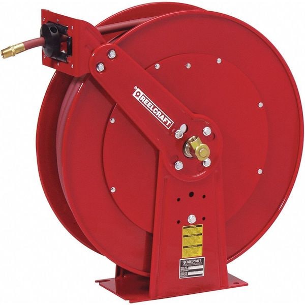Spring Return Hose Reel, 3/8 in Hose Diameter, 75 ft Length, 300 psi Max. Pressure, Red