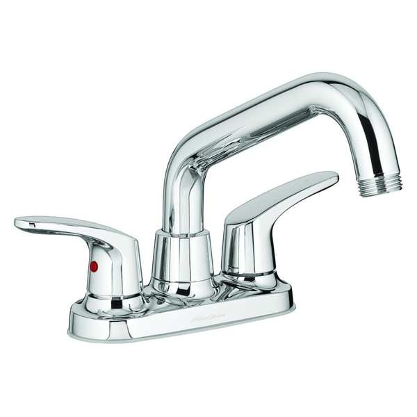 Dual Handle Low Arc Laundry Sink Faucet, 4" Mount, Chrome 2 or 3 Hole