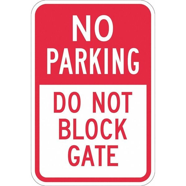 Gate No Parking Sign, 18" x 12, T1-1096-DG_12x18