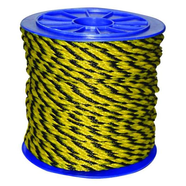Rope, 300ft, Blk/Yllw, 2600lb., Polyprpylne