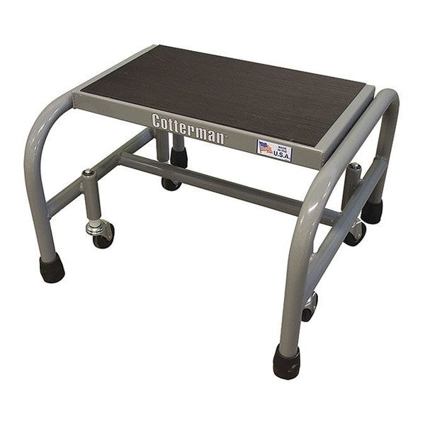 Rolling Step, 2 Steps, 20 in Overall Height, Steel, Gray