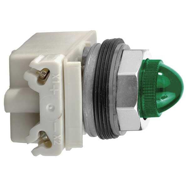 Pilot Light, Green, Plastic Domed Lens