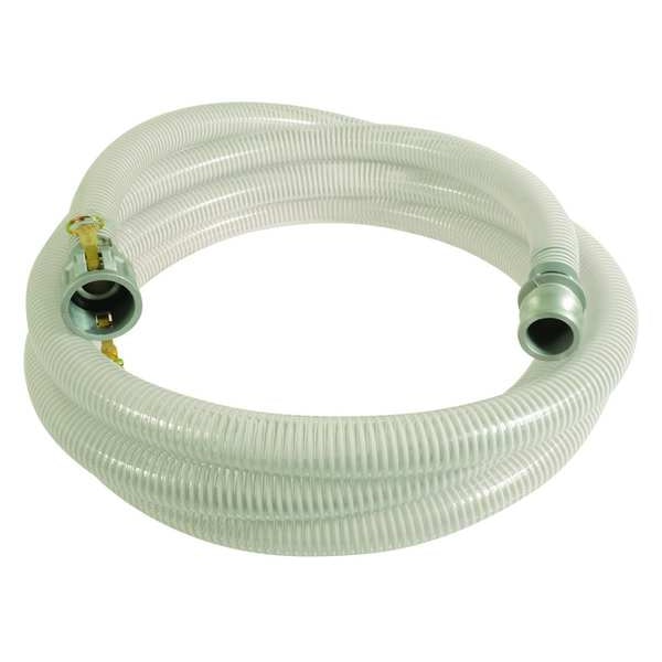 1-1/2" ID x 20 ft PVC Water Suction Hose 90 PSI Clear/WT