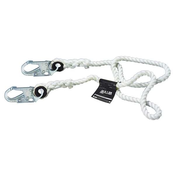 Lanyard, 6 ft. Length, Snap Hook, Stainless Steel, 310 lb Weight Capacity