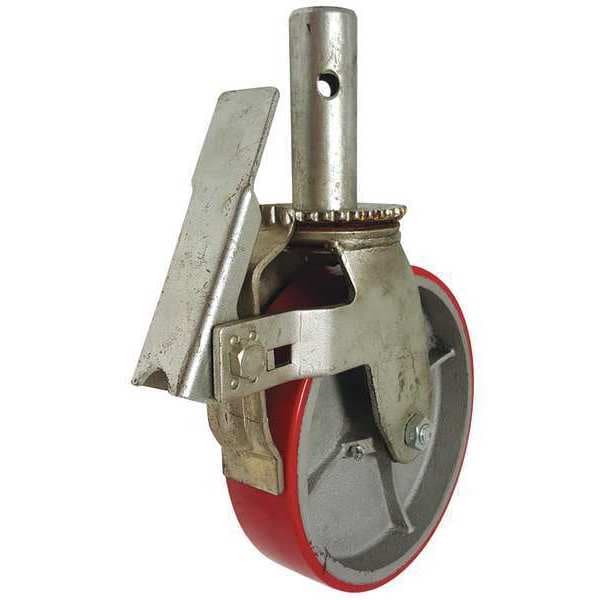 Scaffold Caster, Polyurethane, 8 in, 800 lb