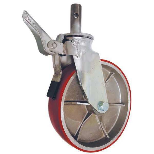 Scaffold Caster, Polyurethn, 12 in, 1600 lb
